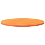 vidaXL Dessus de table rond cire marron Ø80x2 5 cm bois de pin massif
