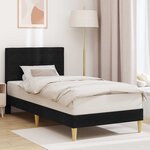 vidaXL Cadre de lit avec tête de lit Noir 100 x 200 cm Tissu