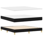 vidaXL Lit à ressort avec matelas & LED noir 180x200 cm tissu