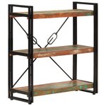 vidaXL Bibliothèque 3 niveaux 77x30x80 cm bois récupération massif/fer