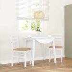 vidaXL Chaises à manger coussins 2 Pièces blanc bois massif caoutchouc