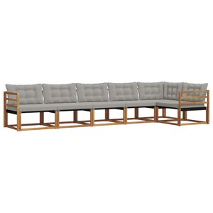 vidaXL Ensemble de canapés d'extérieur 6 pc Gris Naturel et Clair