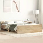 vidaXL Cadre de lit sans matelas chêne sonoma 135x190 cm