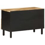 vidaXL Meuble TV noir 70x33 5x46 cm bois massif manguier brut