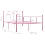 vidaXL Cadre de lit sans matelas rose métal 160x200 cm