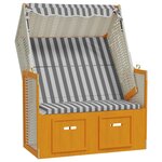 vidaXL Strandkorb avec auvent résine tressée et bois solide blanc gris