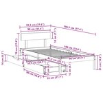 vidaXL Cadre de lit sans matelas blanc 90x190 cm bois de pin massif