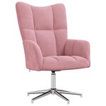 vidaXL Chaise de relaxation avec tabouret Rose Velours