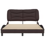 vidaXL Cadre de lit avec LED sans matelas Hvar marron foncé 120x200cm tissu