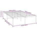 vidaXL Cadre de lit métal blanc 120x190 cm