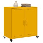 vidaXL Buffet jaune moutarde 68x39x72 cm acier