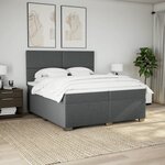 vidaXL Sommier à lattes de lit avec matelas Gris foncé 200x200cm Tissu