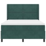vidaXL Lit à ressorts avec tête de lit Vert foncé 140 x 200 cm Velours