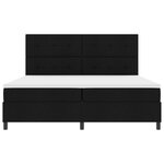 vidaXL Lit à ressort avec matelas noir 200x200 cm en tissu