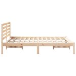 vidaXL Cadre de lit Marron 135 x 190 cm Bois massif en pin