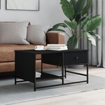 vidaXL Table basse noir 85 5x51x45 cm bois d'ingénierie