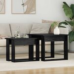 vidaXL Ensemble de tables basses 2 Pièces Chêne noir Bois d'ingénierie
