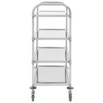 vidaXL Chariot de cuisine à 4 niveaux 107x55x125 cm Acier inoxydable