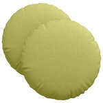 vidaXL Coussins de siège 2 pc Tissu Vert clair Ø40 x 13 cm