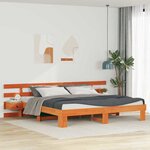 vidaXL Cadre de lit avec tiroir Marron 180 x 200 cm Bois massif