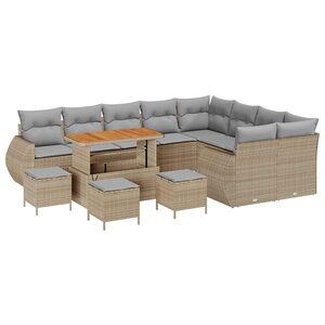 vidaXL Ensemble de canapé de jardin 13 Pièces Beige et Gris clair