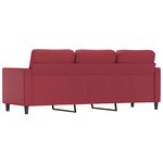 vidaXL Canapé à 3 places Rouge bordeaux 180 cm Similicuir