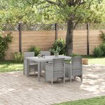 vidaXL Set de salle à manger jardin 5 pièces gris clair poly rotin
