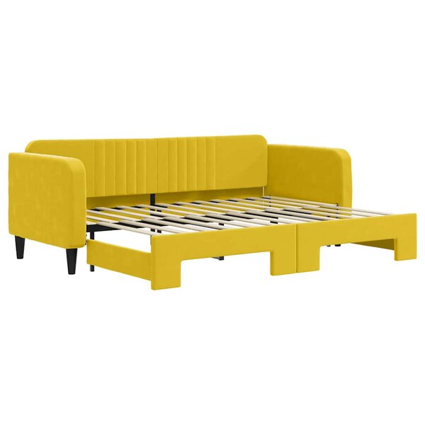 vidaXL Lit de jour avec lit gigogne jaune 80x200 cm velours