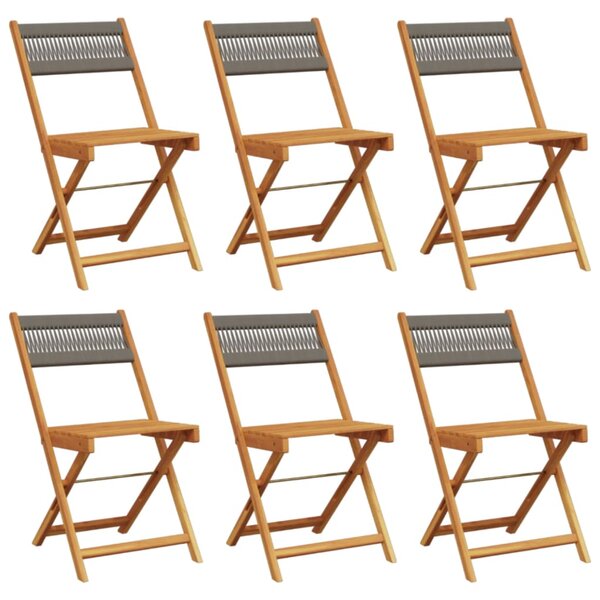 vidaXL Chaises de jardin pliables lot de 6 gris bois d'acacia massif