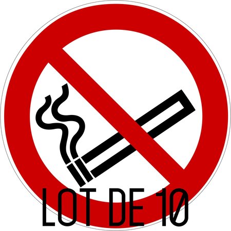 Autocollant vinyl - Interdiction interdit de fumer - Diamètre de 200 mm UTTSCHEID X 10