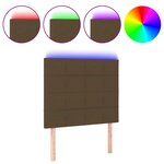 vidaXL Tête de lit à LED Marron foncé 100x5x118/128 cm Tissu