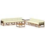 vidaXL Ensemble de canapés d'extérieur 9 Pièces Naturel et Crème