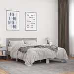 vidaXL Cadre de lit sans matelas sonoma gris 135x190 cm