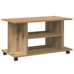 vidaXL Meuble TV roulettes chêne artisanal 80x40x45 cm bois ingénierie