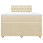 vidaXL Sommier à lattes de lit avec matelas Crème 120x200 cm Tissu