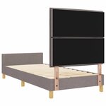 vidaXL Cadre de lit avec tête de lit Taupe 90 x 190 cm tissu