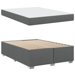 vidaXL Cadre de lit avec matelas Gris foncé 140 x 200 cm tissu