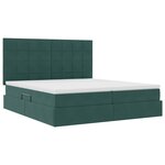 vidaXL Lit de rangement LED avec matelas Vert foncé 200 x 200 cm