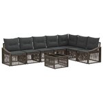 vidaXL Ensemble de canapé de jardin 8 pc Gris polyrotin