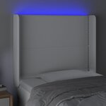 vidaXL Tête de lit à LED Blanc 83x16x118/128 cm Similicuir