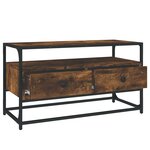 vidaXL Meuble TV chêne fumé 80x35x45 cm bois d'ingénierie