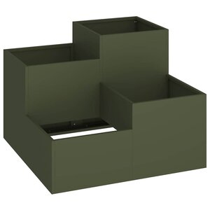 vidaXL Cache-pot de jardin Vert olive 100 x 100 x 60 cm Acier