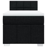 vidaXL Sommier à lattes de lit avec matelas Noir 90x190 cm Tissu
