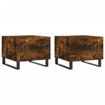 vidaXL Tables basses 2 Pièces chêne fumé 50x50x40 cm bois d'ingénierie