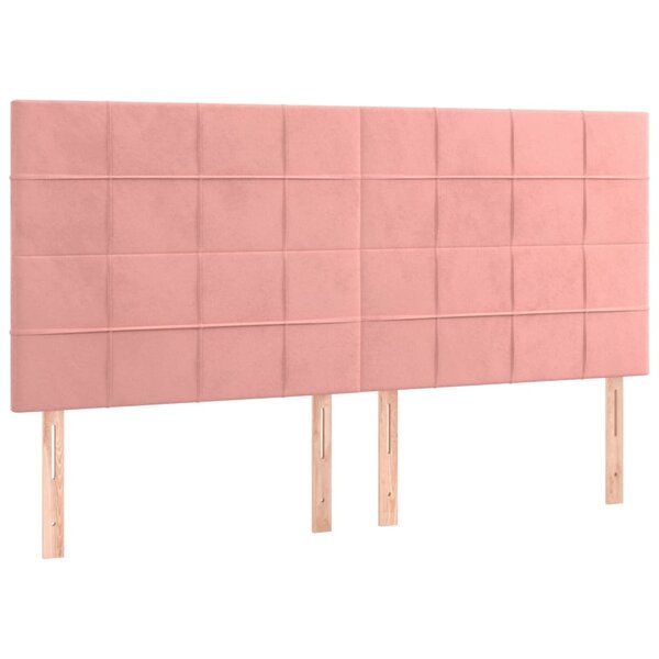vidaXL Têtes de lit 4 Pièces Rose 90x5x78/88 cm Velours