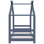 vidaXL Cadre de lit d'enfant Gris Bois de pin massif 70x140 cm