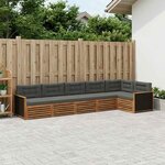 vidaXL Ensemble de canapés d'extérieur 6 Pièces Naturel et Anthracite