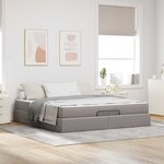 vidaXL Cadre de lit avec stockage Taupe 180 x 200 cm tissu