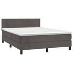 vidaXL Sommier à lattes de lit et matelas Gris foncé 140x190cm Velours