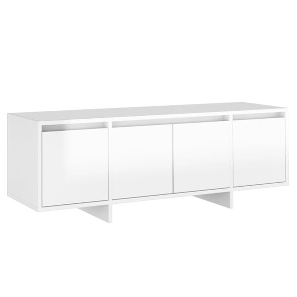 vidaXL Meuble TV blanc brillant 120x30x40 5 cm bois d'ingénierie